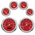 Autogauge Classic Red Face 6 Gauge Set (speedo/tacho/oil pressure/water temp/volte/Fuel)