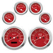 Autogauge Classic Red Face 6 Gauge Set (speedo/tacho/oil pressure/water temp/volte/Fuel)