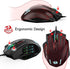 Redragon M908 IMPACT MMO Gaming Mouse up to 12,400 DPI High Precision Mouse for PC, 18 Programmable Buttons, Weight Tuning Cartridge, 12 Side Buttons, 5 programmable user profiles, 16.8 Million Customizing LED Color Option | SKU MOS-M908