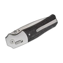 QSP Vault Glyde Lock 14C28N Stonewash Satin Black Knife Micarta - QS157-A1