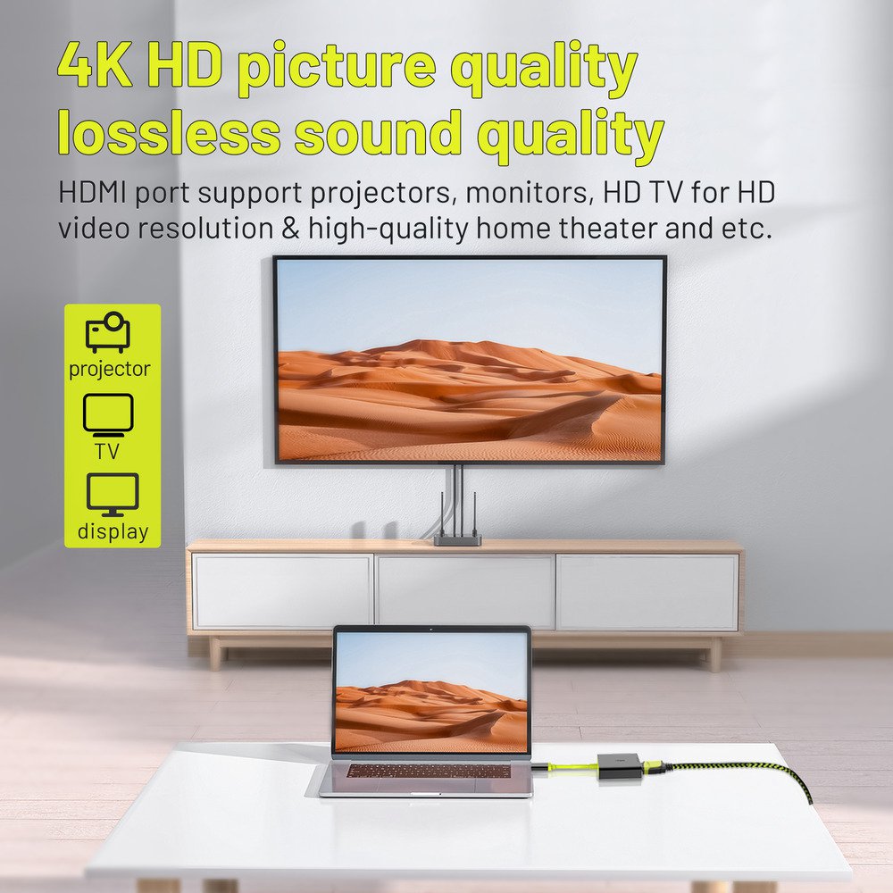 OMNIBARPLUS USB C Hub - 4K 60Hz HDMI, USB-C 5Gbps, 60W PD with USB-C 5Gbps, for MacBook, XPS, Surface Pro | SKU OMN-HUB003
