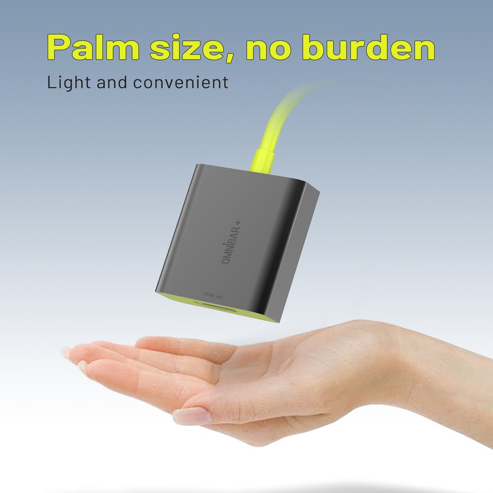 OMNIBARPLUS USB C Hub - 4K 60Hz HDMI, USB-C 5Gbps, 60W PD with USB-C 5Gbps, for MacBook, XPS, Surface Pro | SKU OMN-HUB003