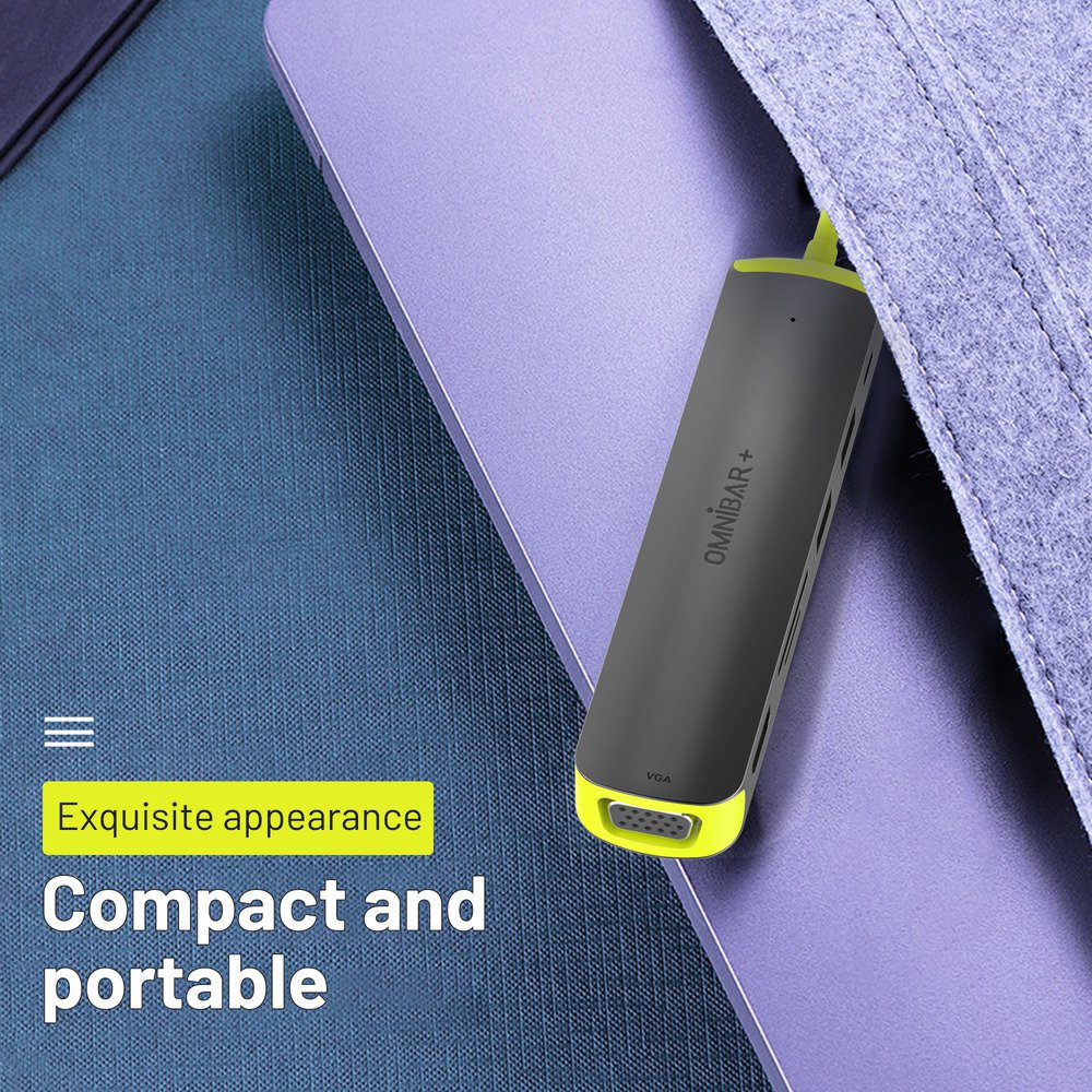 OMNIBARPLUS USB C Hub, 7-in-1 USB C to USB Hub Multiport with 4K HDMI, VGA, SD/TF Card Reader, 2 USB-A 3.0 5Gbps, 100W PD Charging Ports, USB Type C Docking Station for Laptop, MacBook Pro/Air and More | SKU OMN-HUB7P