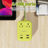 OMNIBARPLUS 6 Ft Power Strip Surge Protector - 2 Outlets 4 USB Ports (3 USB A), Maxpw Ultra Thin Flat Extension Cord & Flat Plug, 1700 Joules, Desk Charging Station for Home Office Dorm (yellow-green) | SKU OMN-PS2AC