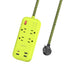 OMNIBARPLUS 6 Ft Power Strip Surge Protector - 4 Outlets 4 USB Ports (3 USB A), Maxpw Ultra Thin Flat Extension Cord & Flat Plug, 1800 Joules, Desk Charging Station for Home Office Dorm (yellow-green) | SKU OMN-PS4AC