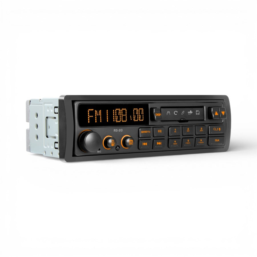 Retro European Style Single-DIN Car Radio Stereo with Bluetooth, USB/SD/AUX & FM/AM for Classic Vehicles