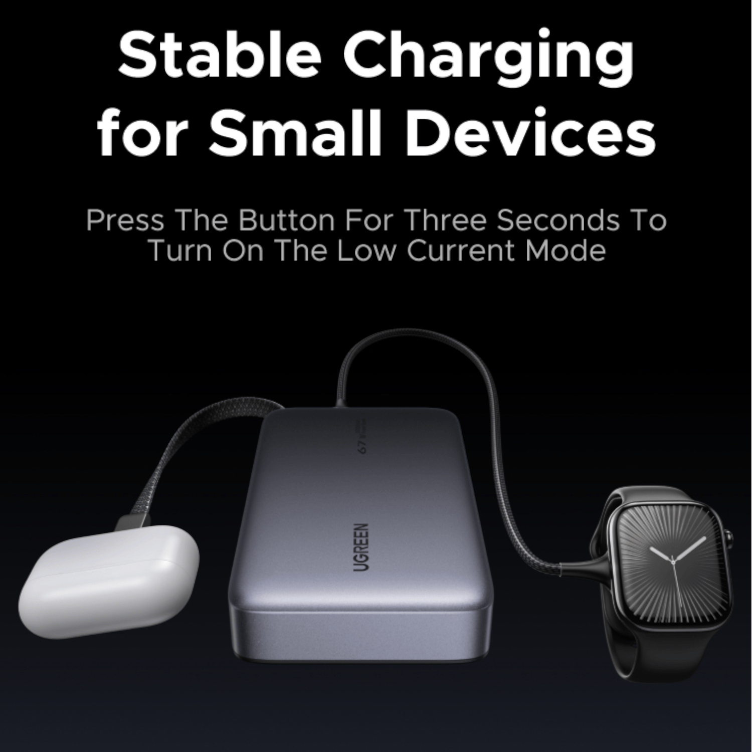 UGREEN 20000mAh 67W Nexode Power Bank with Built-in Cable
