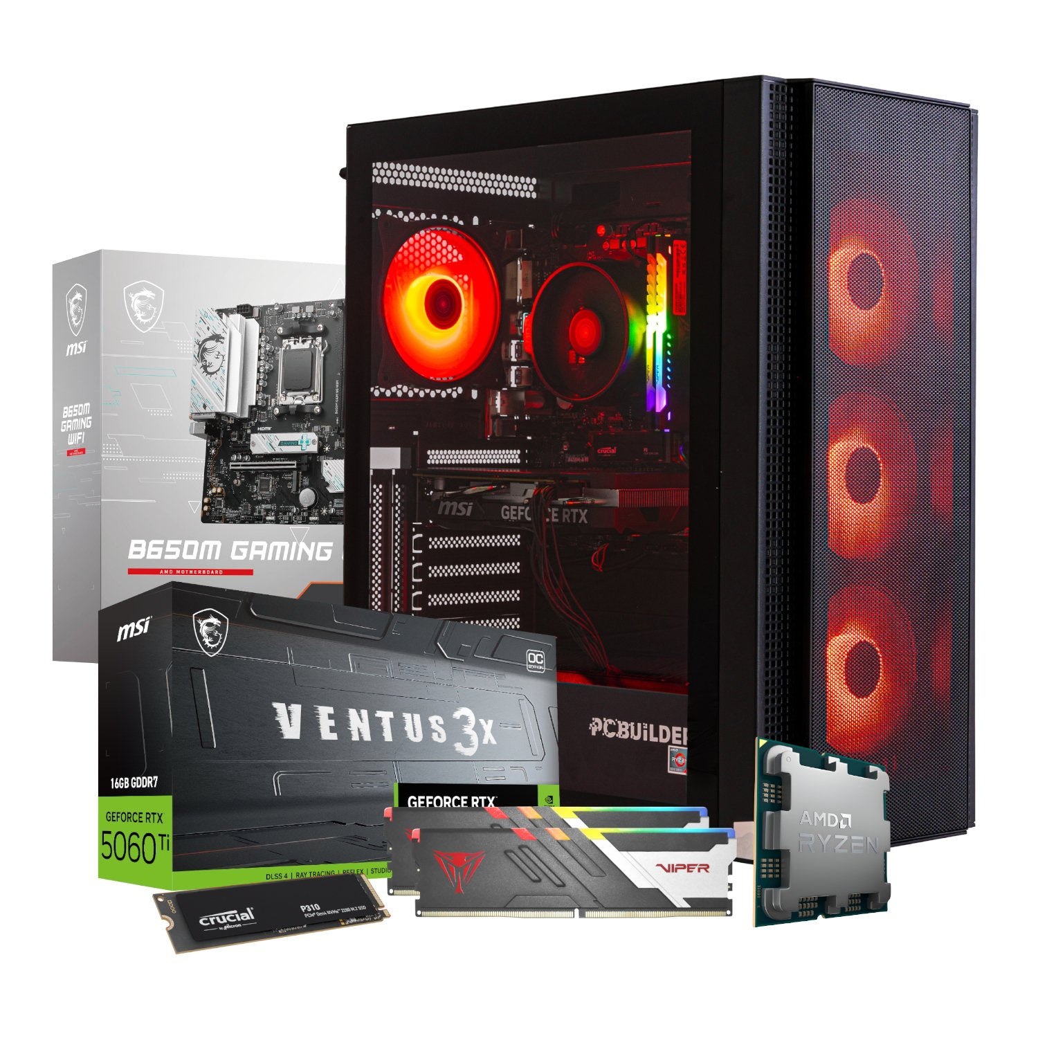 PCBuilder Ryzen 5 9600X NEXUS Windows 11 Gaming PC