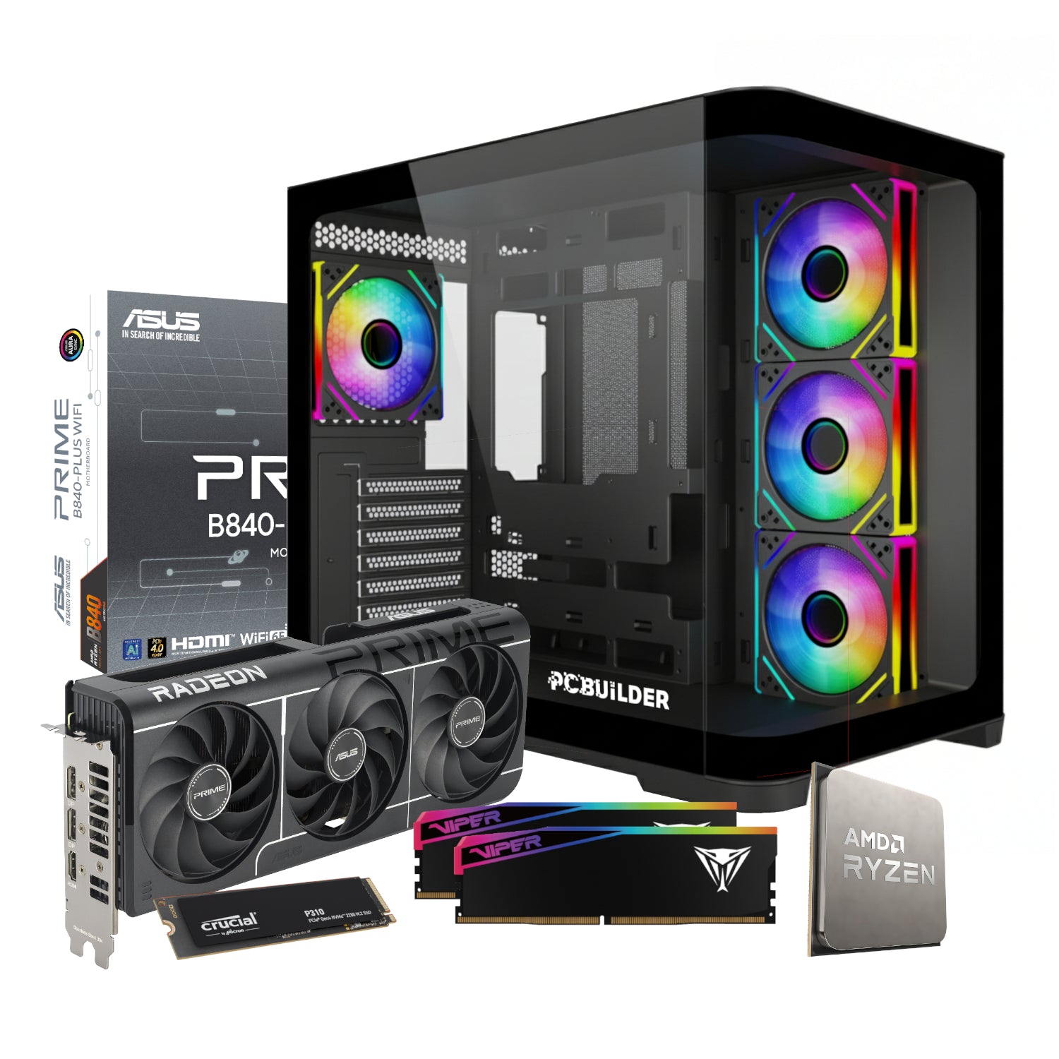 PCBuilder Ryzen 5 7600 SEEKER Windows 11 Gaming PC