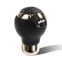 Momo Gotham Dark Chrome & Black Leather Gear Shift Knob