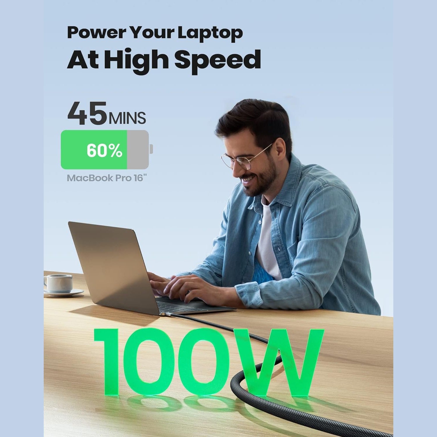 INIU DI-D5CC USB C Charger Cable, 100W PD 5A Fast Charging USB C to USB C Cable (6.6ft), Nylon Braided Type C to Type C Cable for iPhone 16 series 15/15 Pro/15 Plus/15 Pro Max, Samsung S22 S21, iPad Pro MacBook Pro etc | SKU PS-D5CC6