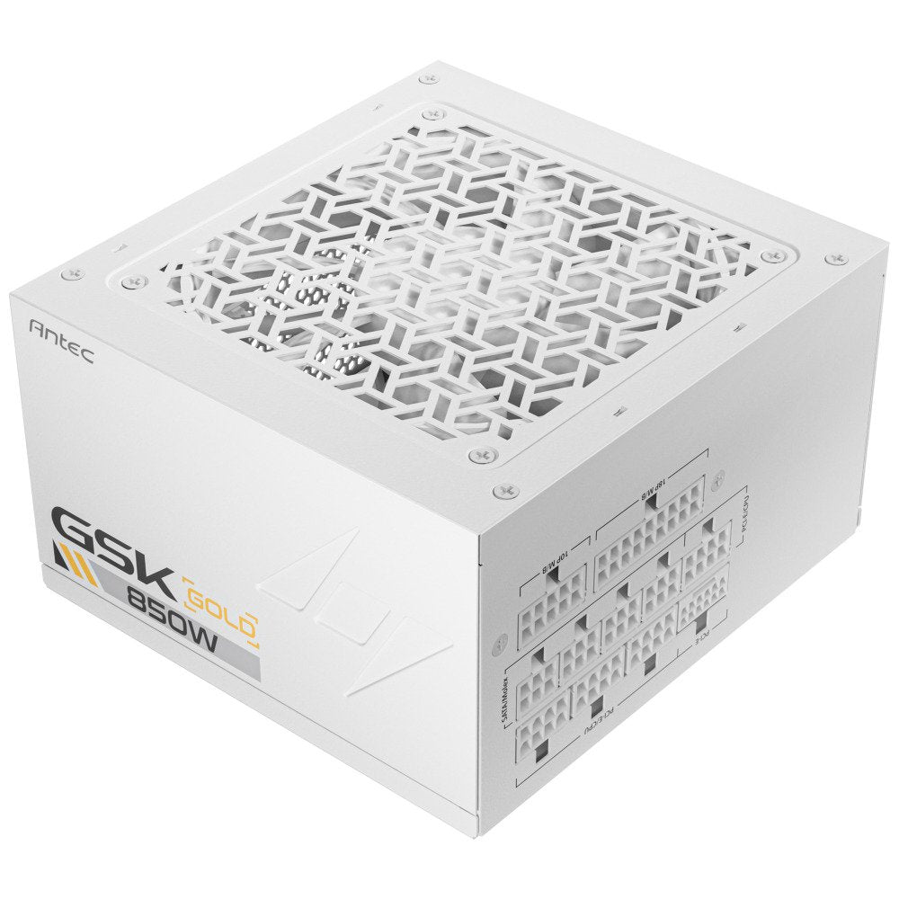 ANTEC GSK850 V2 White ATX3.1, 750W Full Modular PSU, 80 PLUS Gold Certified, PCIE 5.1 Support, PhaseWave Design, Zero RPM Manager, 120mm Silent Fan, 10-Year Warranty, High-Quality Braided Cable | SKU PS-GSK852W