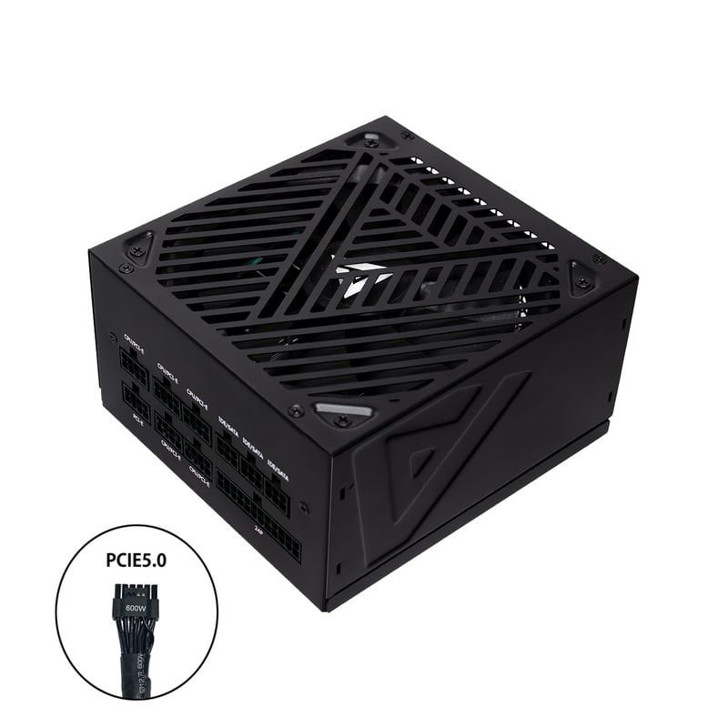 GUNMANSA Apevia ATX-SL850W Soul 850W ATX 3.0 & 3.1 Compatible, Fully Modular, PCIe 5.1 12V-2x6 Connector, ATX Active PFC, DC to DC Converter Design, 140mm Silent Fan, RoHS Compliance, Gaming Power Supply