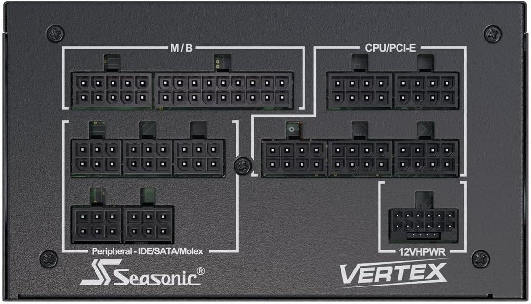 Seasonic VERTEX GX-1200, 1200W 80+ Gold, ATX 3.0 & PCIe 5.0 Ready, Full-Modular, ATX Form Factor, Low Noise, Premium Japanese Capacitor, Nvidia RTX 30/40 Super, AMD GPU Compatible | SKU PS-VGX1200