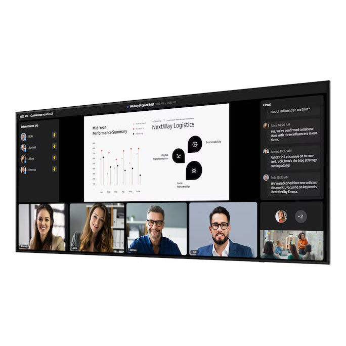 105" Professional Display - Ultra-slim design  Resolution: 5120x2160 (21:9)  UHD 5K  24/7 Usage  500nit Brightness  Build-in Speakers 10W x 4  Haze 25%  16GB SSD  Wi-Fi & BT  SoC Media Player: SSSP 10  Portrait & Landscape  Auto Level  IP5X  Samsung KN...