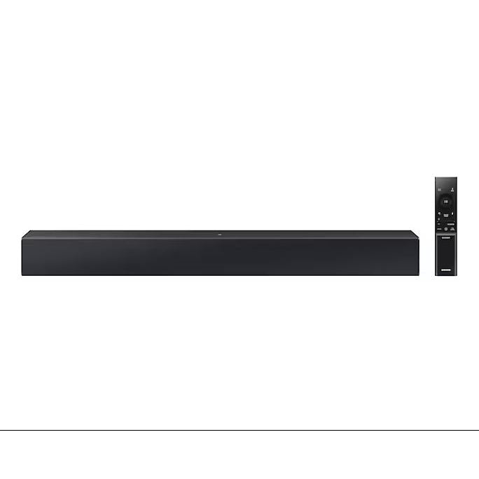 SAMSUNG WIRELESS SOUNDBAR  2.0CH  40W  BUILT-IN WOOFER  HDMI ARC  BLUETOOTH TV CONNECTION  SURROUND SOUND EXPANSION  VOICE ENHANCE  NIGHT MODE  ONE REMOTE CONTROL