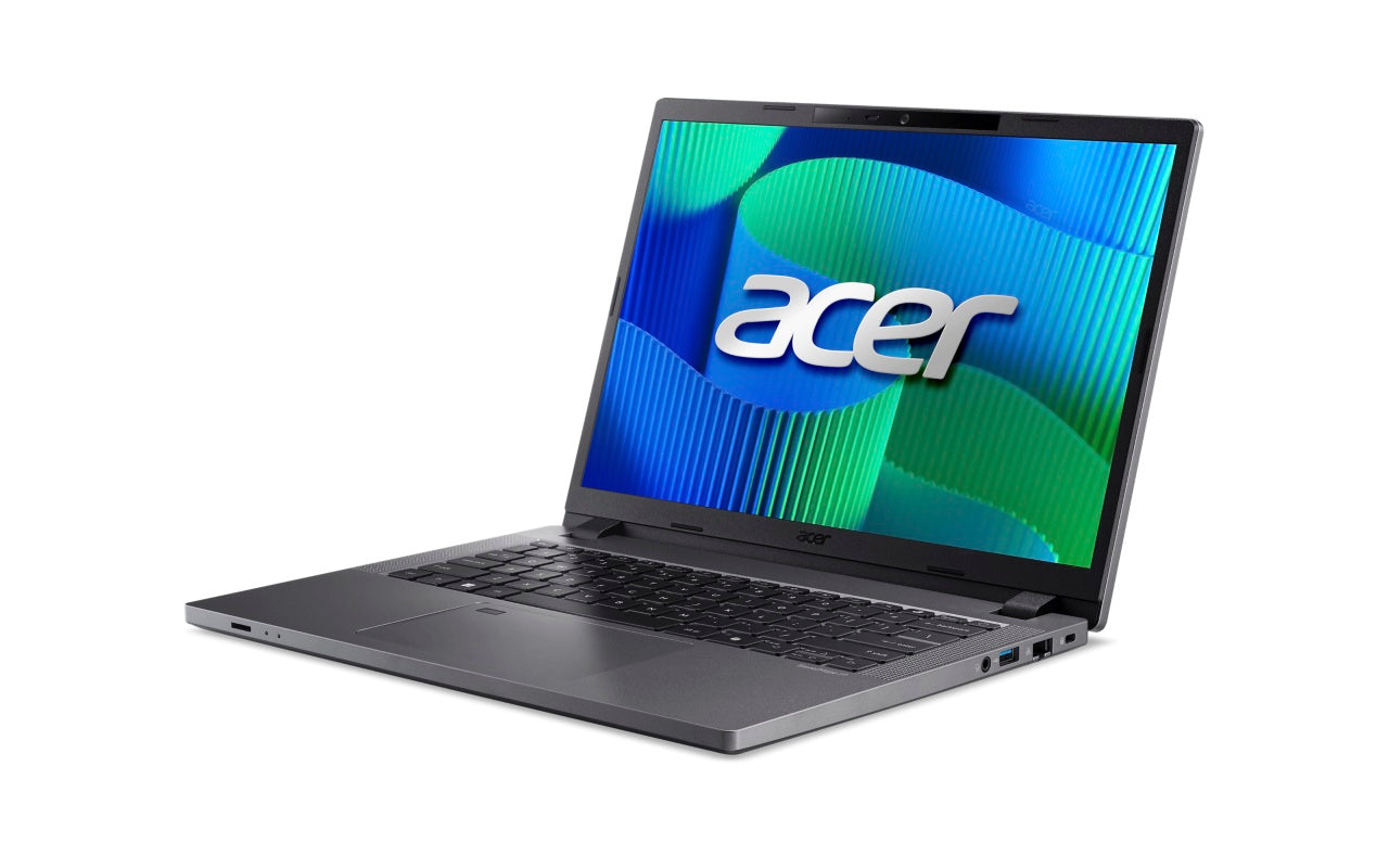 Acer TravelMateTMP214-55T-G2-TCO-79NZ 14" WUXGA IPS SlimBezel Touch Intel Core 7 processor 150U LTE 16 GB DDR5 512GB PCIe NVMe SSD Micro SD card reader WIFI6E+BT FPR FHD IR camera 53Wh Li-ion battery 65W TypeC Smart Card Reader Windows 11 Pro 3 Years O...