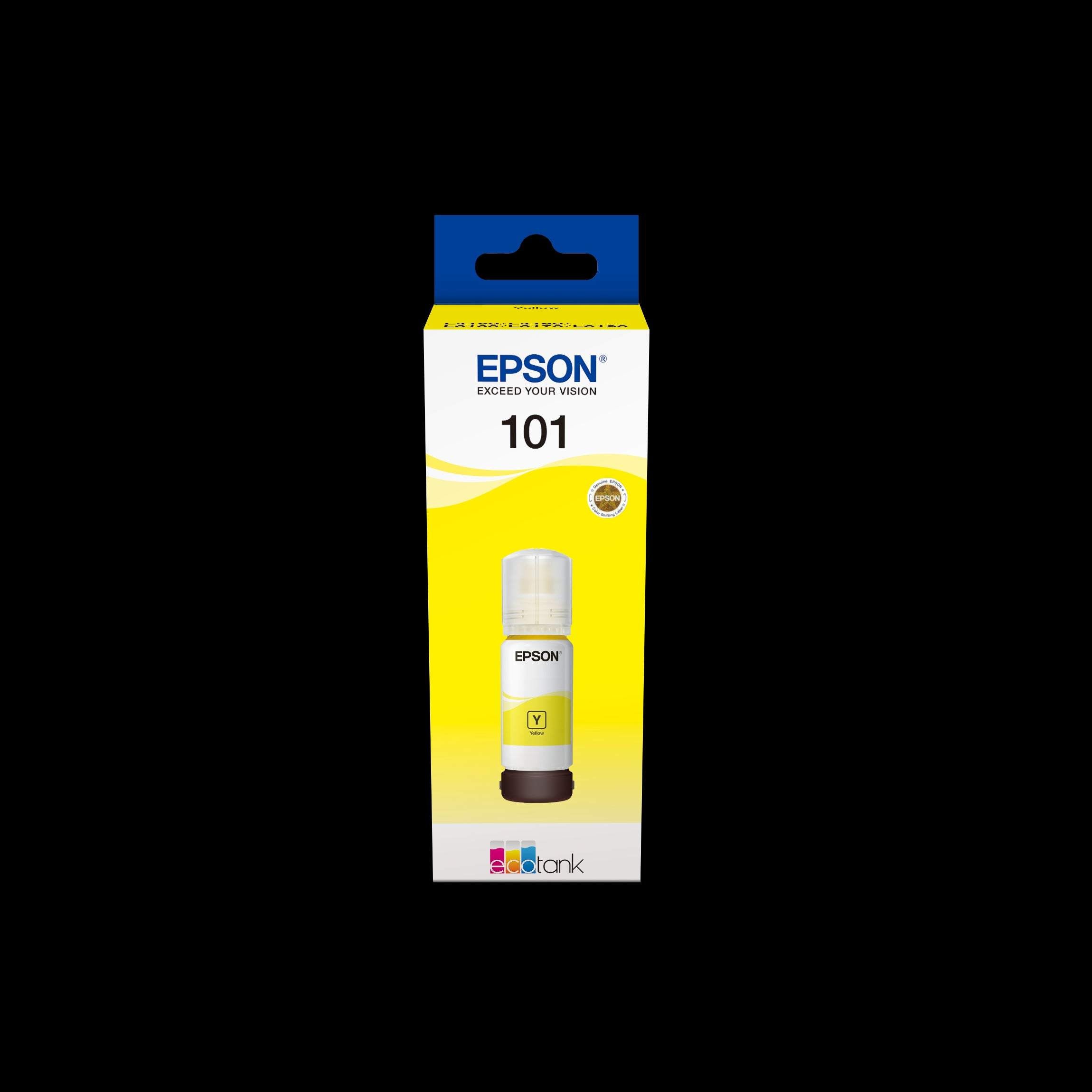 Epson 101 Ink Bottles Yellow 70ml Ecotank L4150 / L4156 / L4160 / L4260 / L6160 / L6170 / L6176 / L6190 / L6270 / L6290 / L6370 / L14150 6000 pages