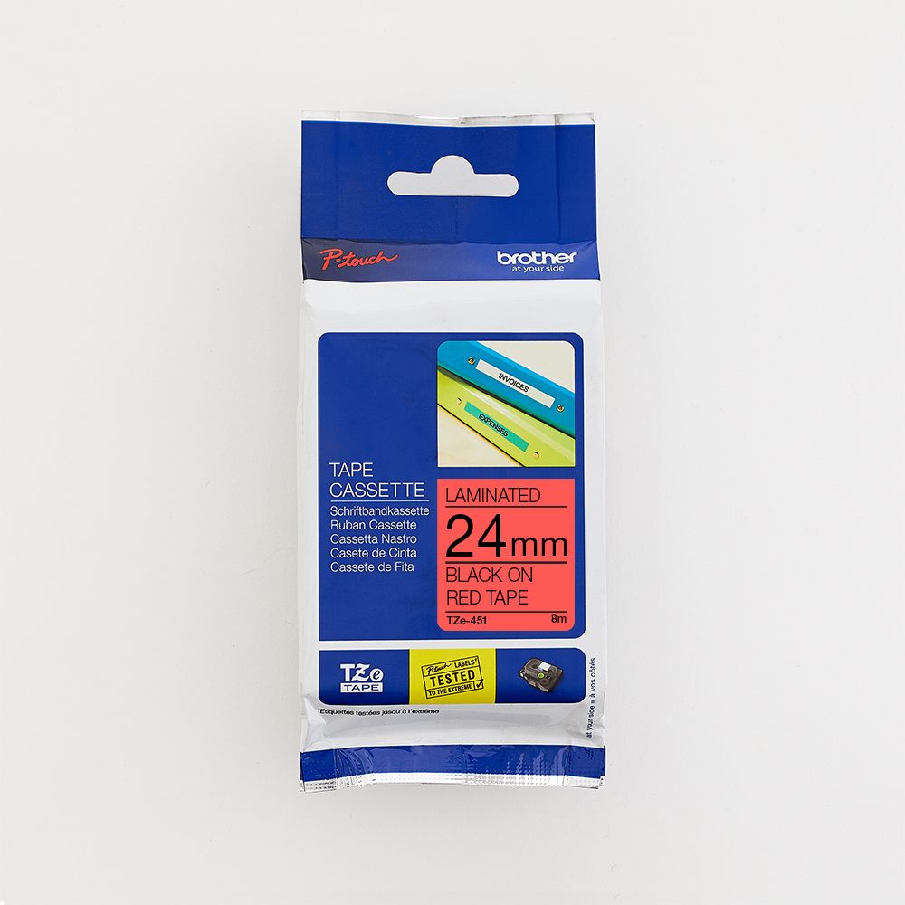 Brother 24MM Black on Red Laminated tape