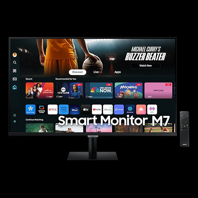 Samsung LS32FM700 / 32''  4K UHD (3840 x 2160)  16:9  300 cd/m²  3000:1  60Hz  4ms (GTG)  USB-C  HDMI  USB-A  Wi-Fi and Bluetooth support