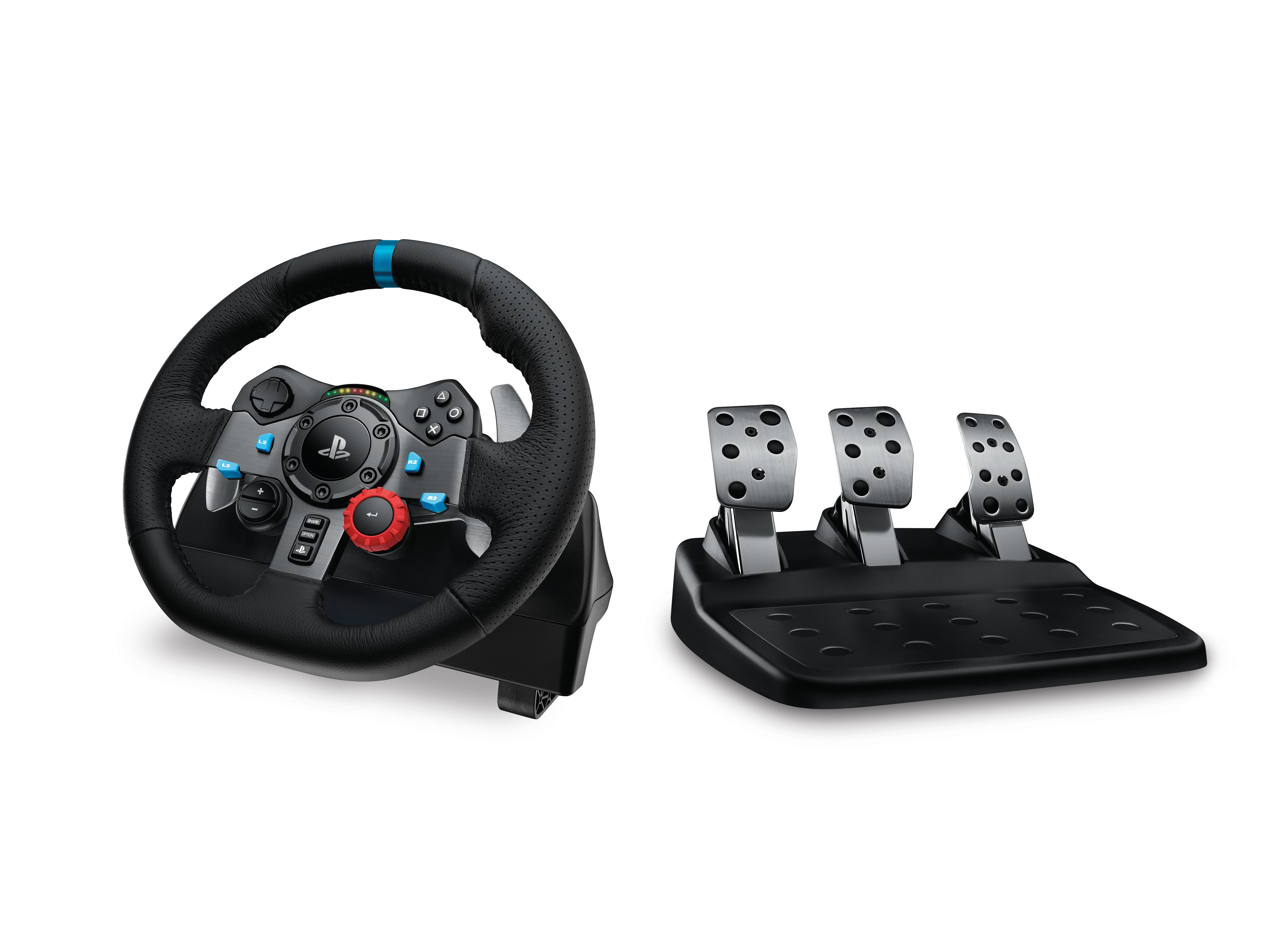 Logitech G29 Driving Force Racing Wheel – Gaming Accessory – PlayStation4 and PlayStation5 – Stainless steel paddle and hand stitched leather wheel