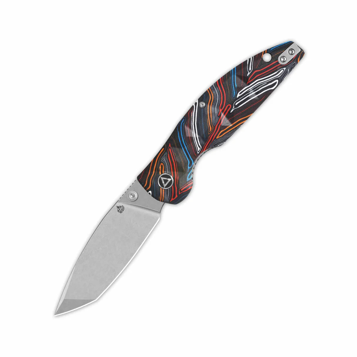QSP Turtle Punk Liner Lock Knife ,14C28N Stonewashed, Colorful G10 – QS158-A1