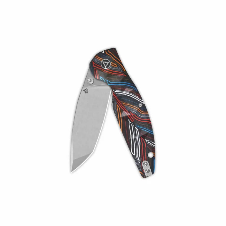 QSP Turtle Punk Liner Lock Knife ,14C28N Stonewashed, Colorful G10 – QS158-A1