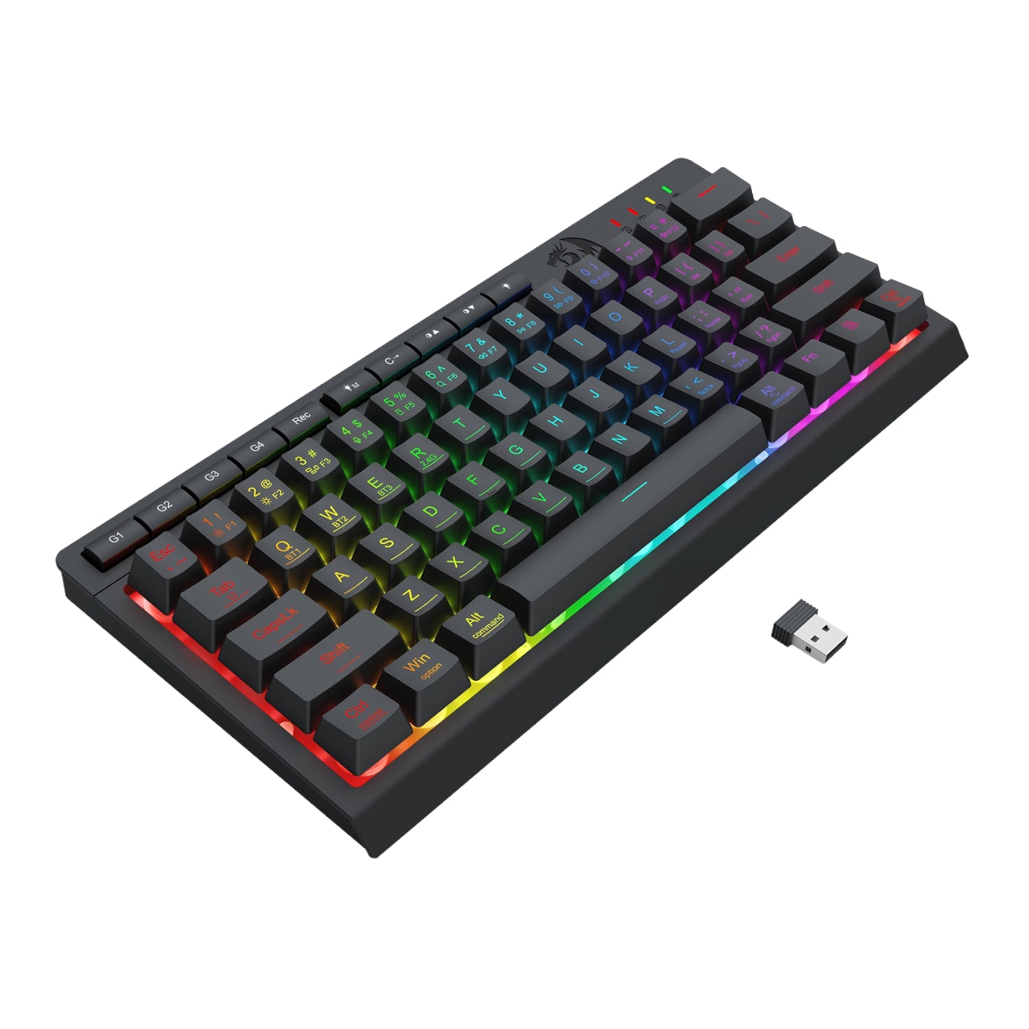 Redragon SHIVA K522 PRO RGB Wireless Gaming Keyboard- Black