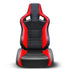 Reclinable Wingback Racing Seats PVC + Suede (Pair)