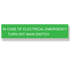 Rubicon label, In case of electrical emergency, 50 x 240mm