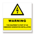 Rubicon label, Warning: Equipment, 250 x 250mm