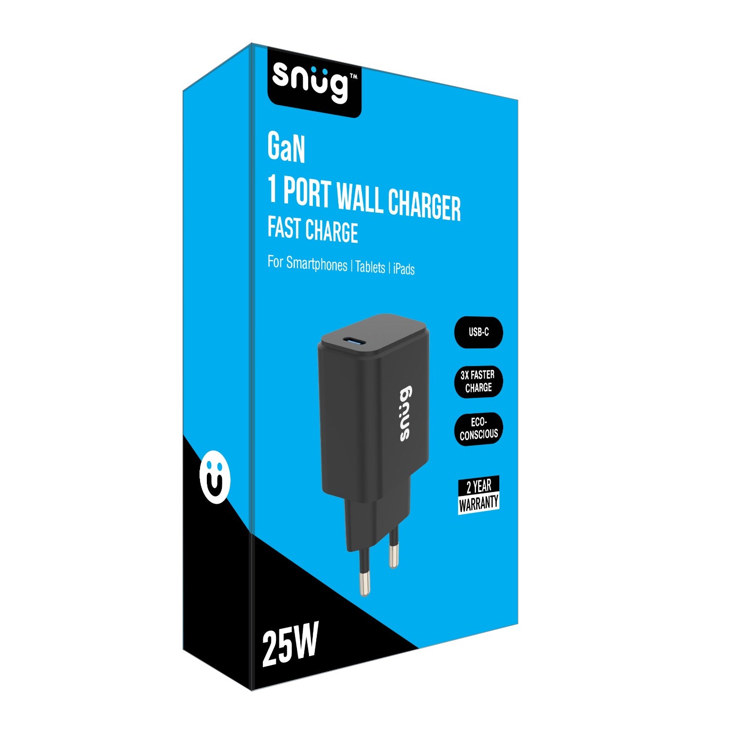 Snug 1 Port Mini PD Home Charger - 25W - Black