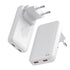 Snug 2 Port PD GaN Slim Wall Charger 65W - White