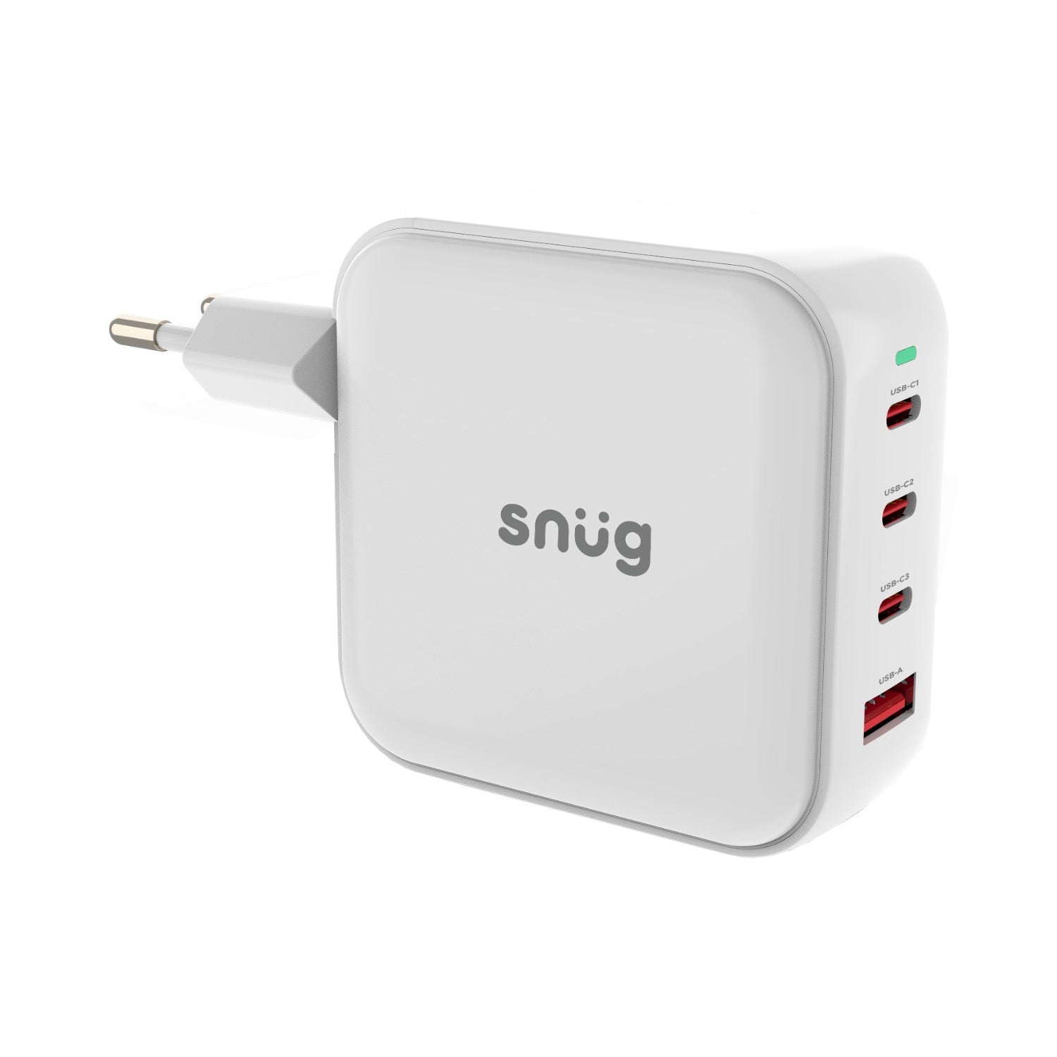 Snug 4 Port PD GaN Wall Charger 100W - White