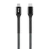 Snug Type-C To MFI Nylon Braided Cable 60W - 1.2 Metre - Black/Silver
