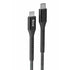 Snug Type-C To MFI Nylon Braided Cable 60W - 1.2 Metre - Black/Silver