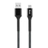 Snug USB To MFI Lightning Nylon Braid Cable 12W - 1.2 Meter - Black/Silver