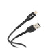 Snug USB To MFI Lightning Nylon Braid Cable 12W - 1.2 Meter - Black/Silver