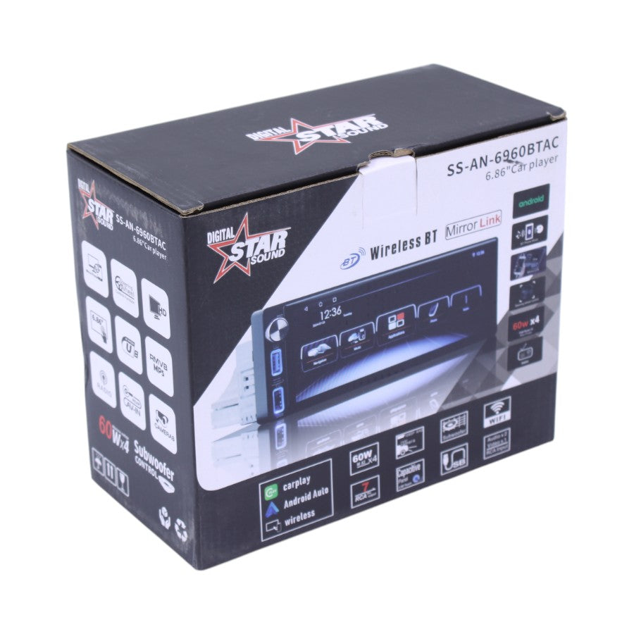 Starsound SS-AN-6960BTAC 6.8″ Touchscreen Car Player with Bluetooth, Mirror Link & Android Support