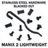 AWT Black Stainless Replacement Hardware Screw Kit for Spyderco Manix 2 Lightweight (Not Pinned Version)