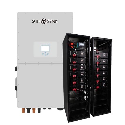 Cougar Solar Kit 1 x 50kW Sunsynk HV Inverter + 1 x 61.5kWh 615v Hubble Lithium Battery HV-615
