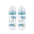 NUK Temperature Control Bottle with Silicone Teat 300ml 2 Pack - Crocodile
