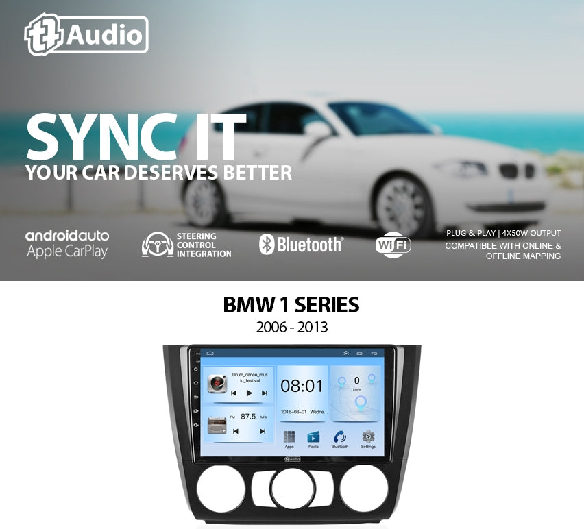 TT Audio Replacement Radio for BMW 1 SERIES 2006 – 2013 ECO auto/manual aircon (Android 12)