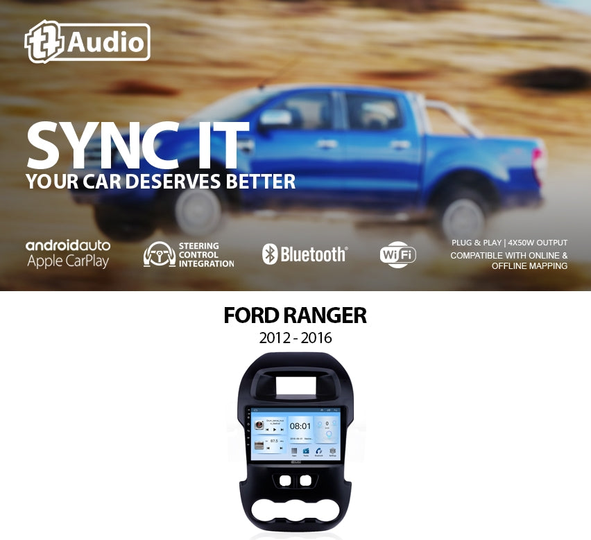 TT Audio 9″ replacement radio for FORD Ranger 2012-2016 (ECO)