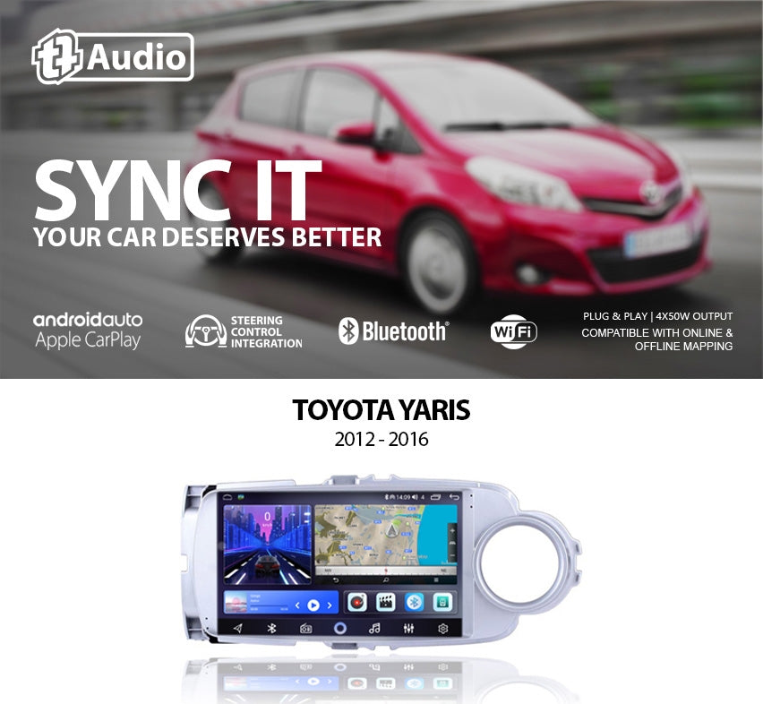 TT Audio 9″ replacement radio for TOYOTA YARIS 2012-2016 (2K SCREEN)