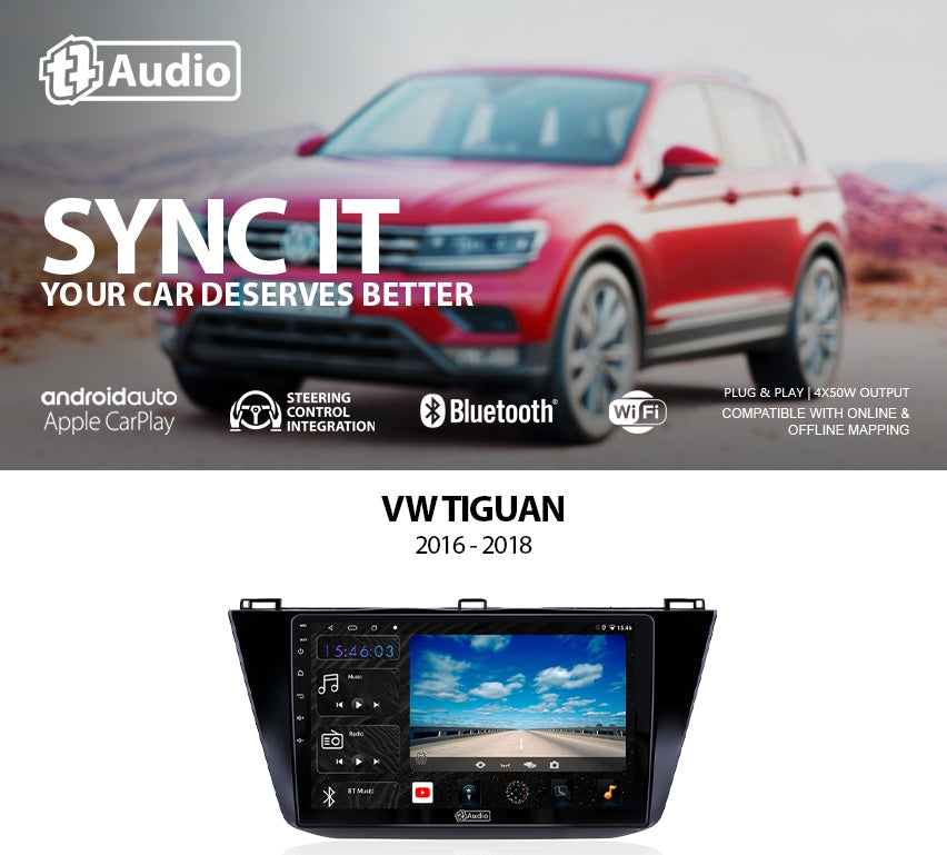 TT Audio 10″ replacement radio for VW Tiguan 2016 – 2018 (4G ULTRA)