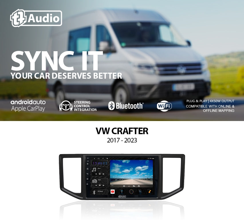 TT Audio 9″ replacement radio for VW CRAFTER 2017 – 2024 (4G ULTRA)
