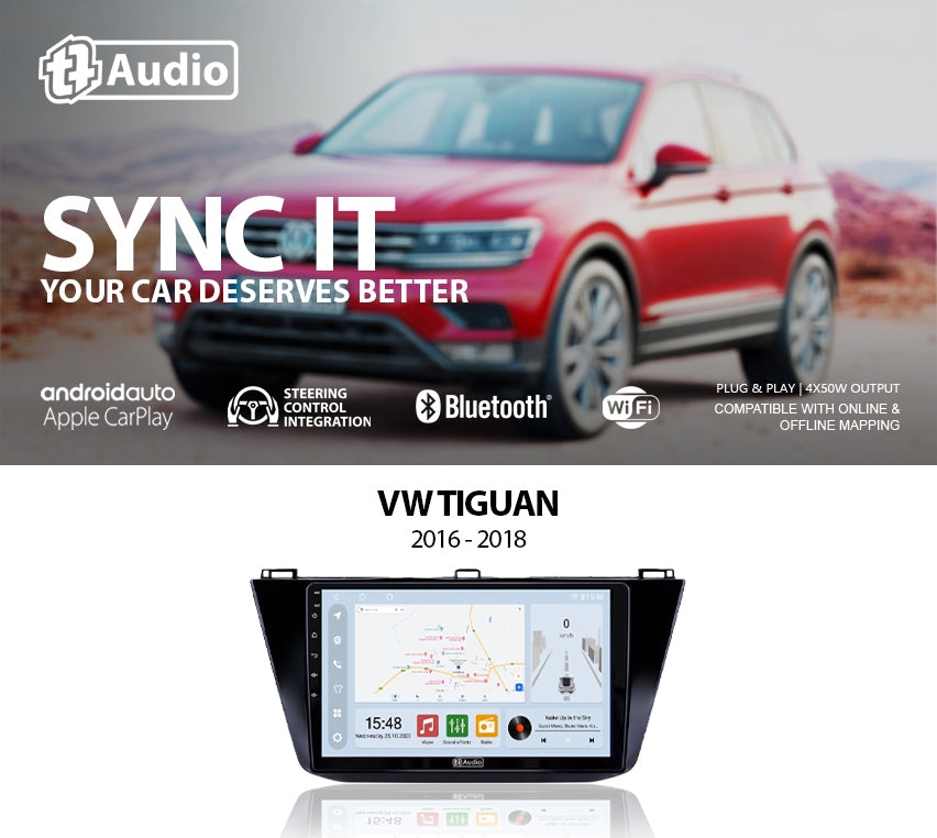 TT Audio 10″ replacement radio for VW Tiguan 2016 – 2018 (CLASS D)