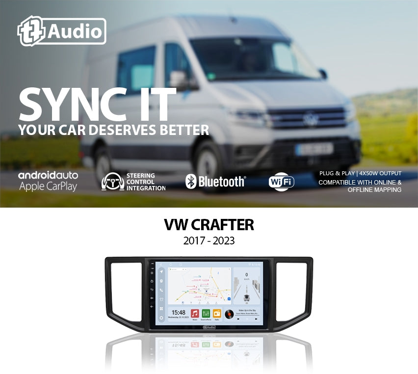 TT Audio 9″ replacement radio for VW CRAFTER 2017 – 2024 (CLASS D)
