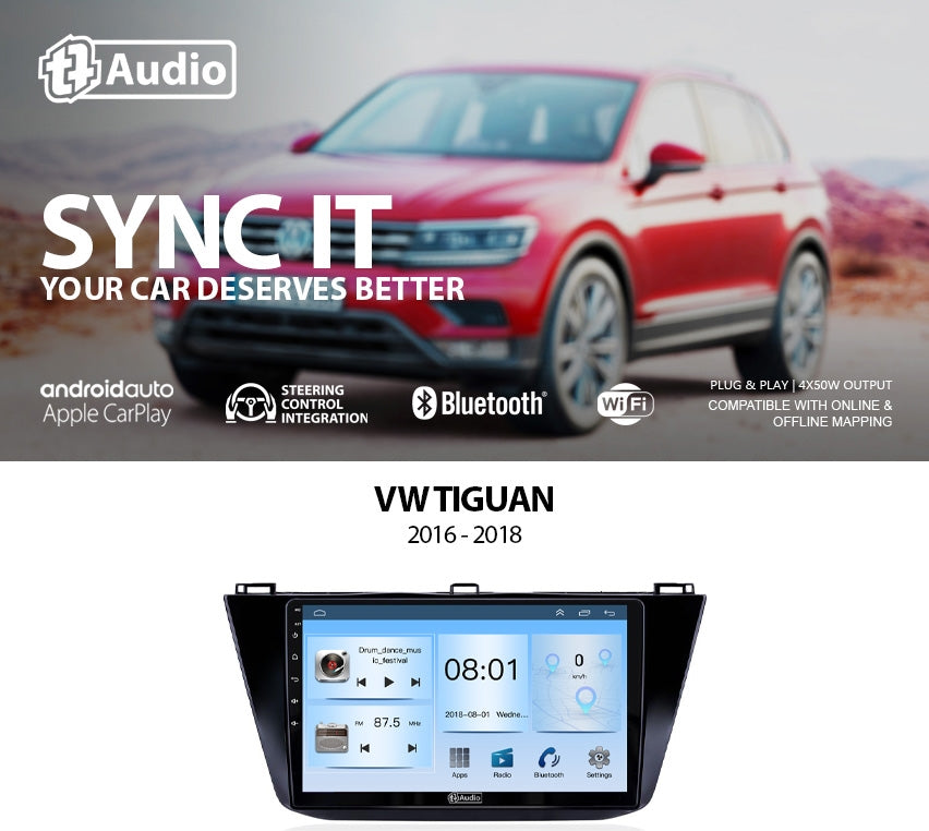TT Audio 10″ replacement radio for VW Tiguan 2016 – 2018 (ECO)